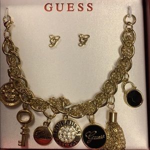 Guess charm bracelet and earring set NEW WITH TAGS